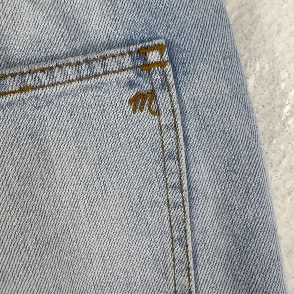 Madewell The Perfect Vintage‎ Jeans Distressed Crop Light Wash Size 28 TINY FLAW - Picture 9 of 11